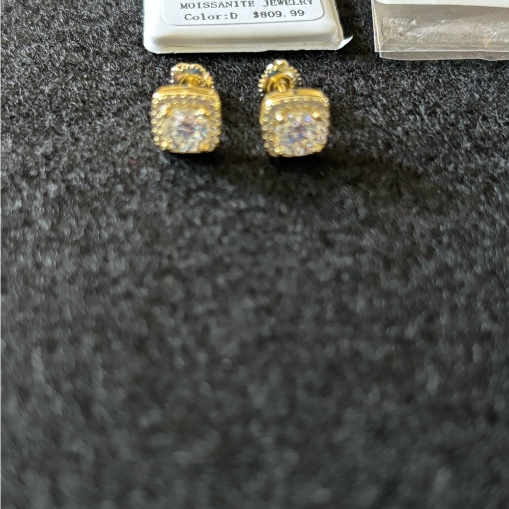 Gold Moissanite Earrings